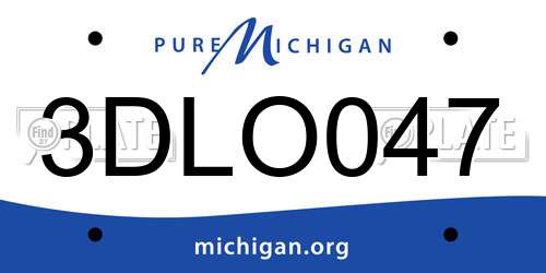 3DLO047 Michigan License Plate