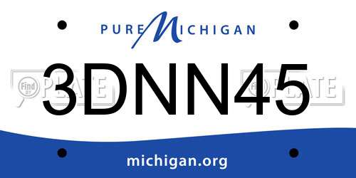 3DNN45 Michigan License Plate