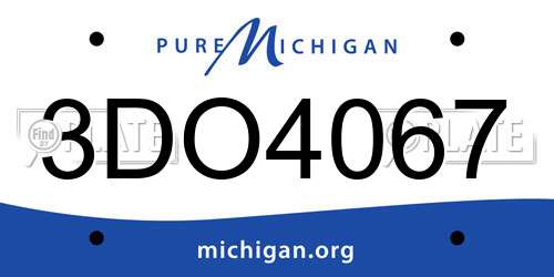 3DO4067 Michigan License Plate