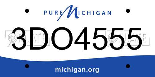 3DO4555 Michigan License Plate
