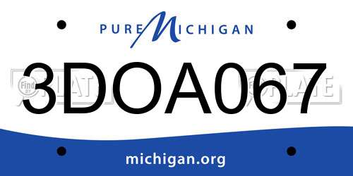 3DOA067 Michigan License Plate