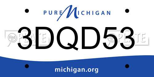 3DQD53 Michigan License Plate