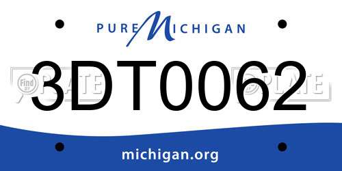 3DT0062 Michigan License Plate