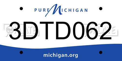 3DTD062 Michigan License Plate