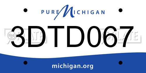 3DTD067 Michigan License Plate