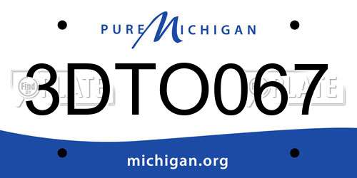 3DTO067 Michigan License Plate