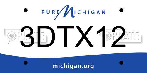 3DTX12 Michigan License Plate