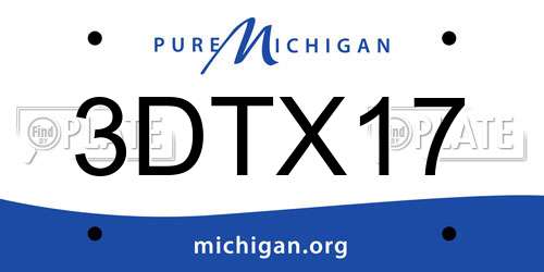 3DTX17 Michigan License Plate