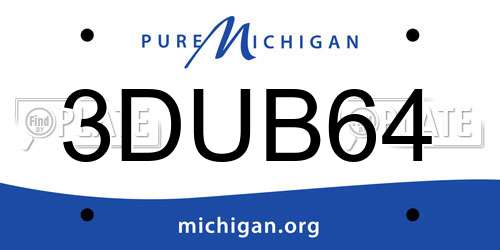 3DUB64 Michigan License Plate