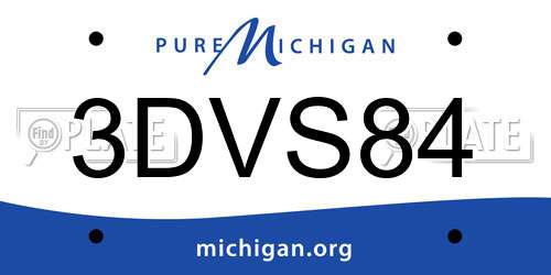 3DVS84 Michigan License Plate