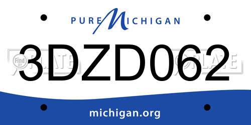 3DZD062 Michigan License Plate