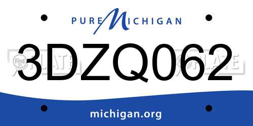 3DZQ062 Michigan License Plate
