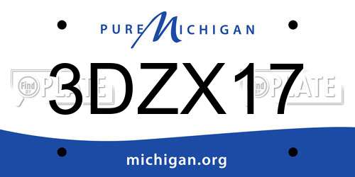 3DZX17 Michigan License Plate