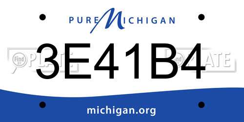 3E41B4 Michigan License Plate