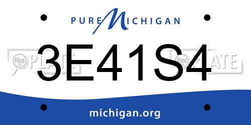 3E41S4 Michigan License Plate
