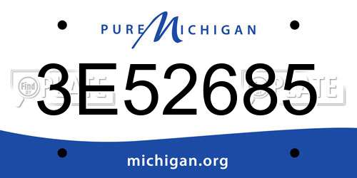 3E52685 Michigan License Plate