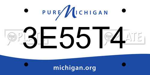 3E55T4 Michigan License Plate