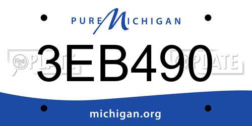 3EB490 Michigan License Plate