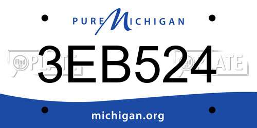 3EB524 Michigan License Plate