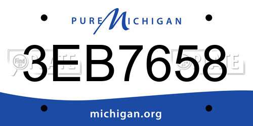 3EB7658 Michigan License Plate