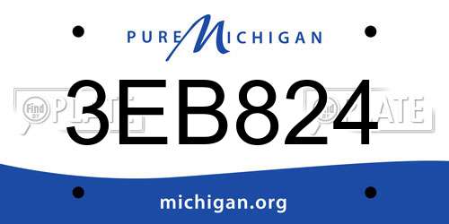 3EB824 Michigan License Plate