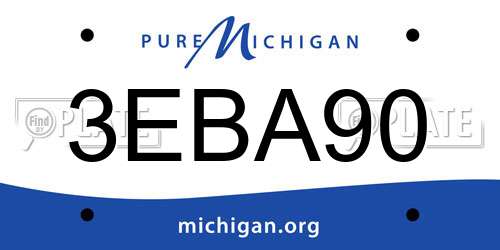 3EBA90 Michigan License Plate