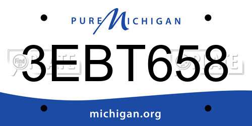 3EBT658 Michigan License Plate