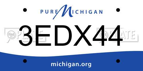 3EDX44 Michigan License Plate