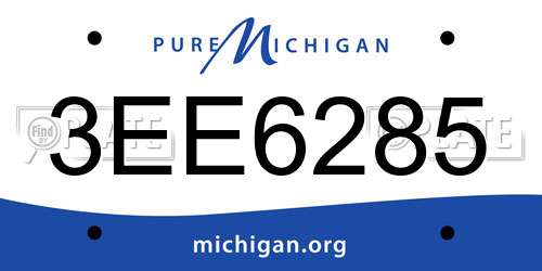 3EE6285 Michigan License Plate