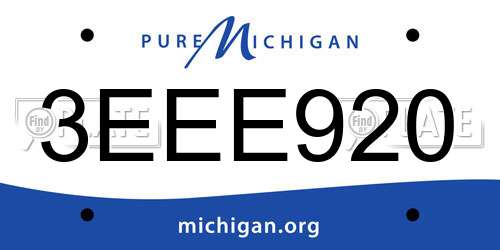 3EEE920 Michigan License Plate