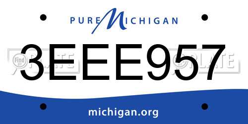 3EEE957 Michigan License Plate