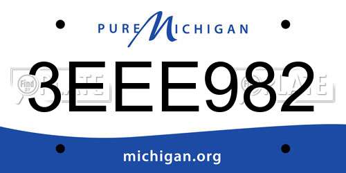 3EEE982 Michigan License Plate
