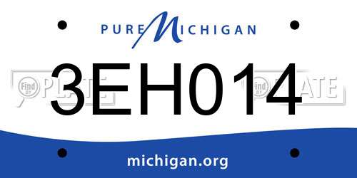 3EH014 Michigan License Plate