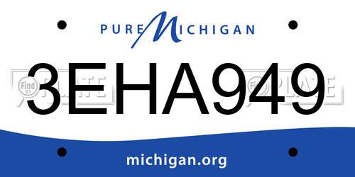 3EHA949 Michigan License Plate