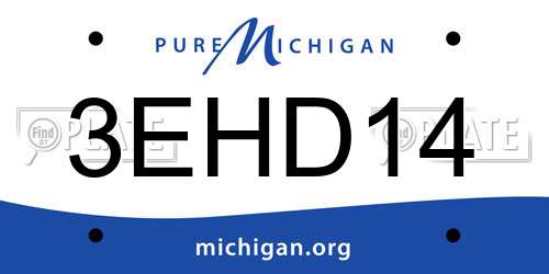 3EHD14 Michigan License Plate