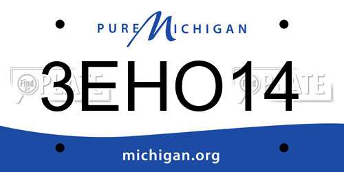 3EHO14 Michigan License Plate