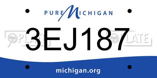 3EJ187 Michigan License Plate