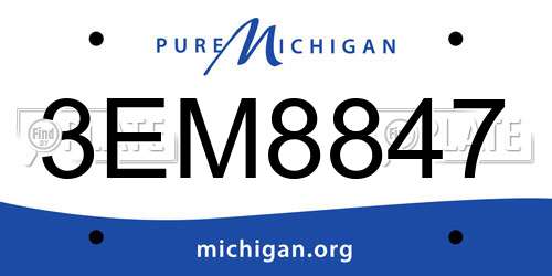 3EM8847 Michigan License Plate