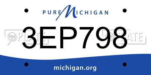 3EP798 Michigan License Plate