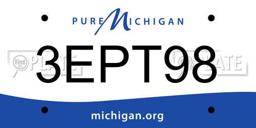 3EPT98 Michigan License Plate