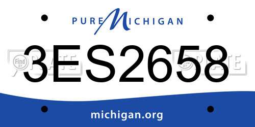 3ES2658 Michigan License Plate