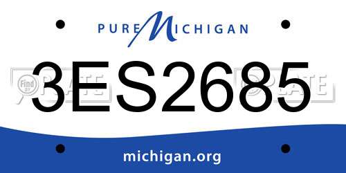 3ES2685 Michigan License Plate