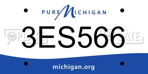 3ES566 Michigan License Plate