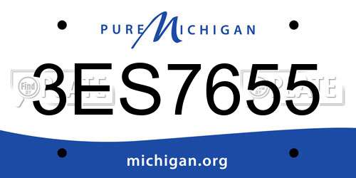 3ES7655 Michigan License Plate