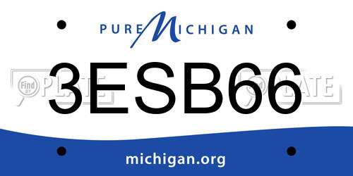 3ESB66 Michigan License Plate