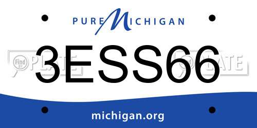 3ESS66 Michigan License Plate