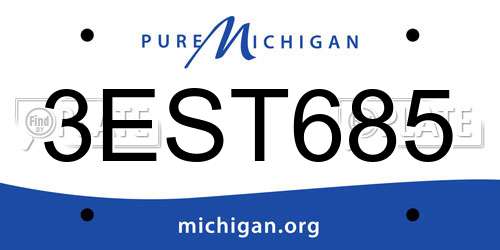 3EST685 Michigan License Plate