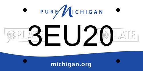 3EU20 Michigan License Plate