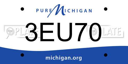 3EU70 Michigan License Plate