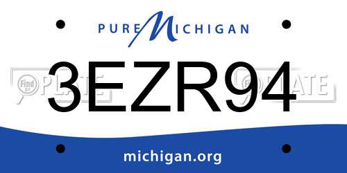 3EZR94 Michigan License Plate
